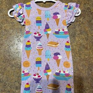 6-12 Little Sleepies Wildberry Ice Cream Social Flutter Tee